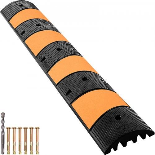VEVOR Kabelschutzrampe Kabelbrücke _berfahrschutz Rampe mit 2 Kanälen 185x31x5,5cm bis 9980kg