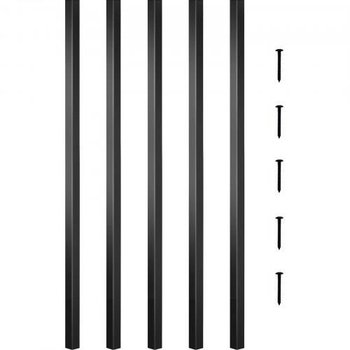 VEVOR 101 Stk. Balusters Aluminium Geländerstäbe 66x1,9 cm(LxB) Deck-Baluster pulverbeschichtet korrosionsbeständig Zierstab 202 Schrauben Torstab