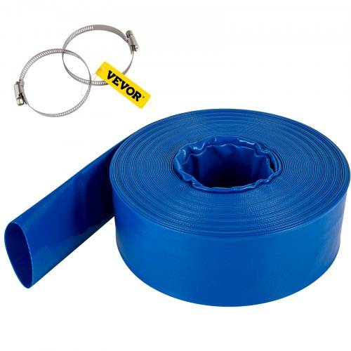 VEVOR Abflussschlauch, flacher Schlauch, 76,2 cm x 32 m, PVC-Rückspül-Ablaufschlauch mit Klemme