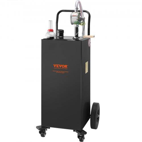 VEVOR 30-Gallonen-Kraftstofftrolley, Gaskraftstofftankbehälter 4 Räder, mit manueller Transferpumpe, Benzin-Diesel-Kraftstoffbehälter für Autos,