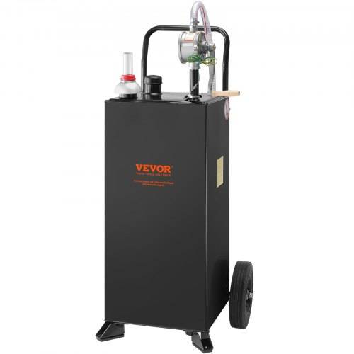 VEVOR 30 Gallonen Gas-Caddy, Kraftstoffspeichertank mit Rädern, tragbarer Kraftstoff-Caddy mit manueller Transferpumpe, Benzin-Diesel-Kraftstoffbehä