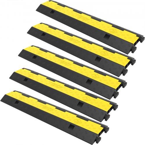 VEVOR Kabelschutzmatte Kabelkanal schwarz Kabelkanal au_enbereich; Pvc / Gummi für Modulares Kabel Traglast: 4989 kg für Büro 101x24,5x5 cm