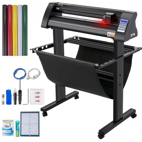 VEVOR Vinyl Schneideplotter Max. Papiereinzug 720 mm, Folienplotter Schneidkraft 500 g, Plotterschneider mit optisches Auge, Signmaster-Software