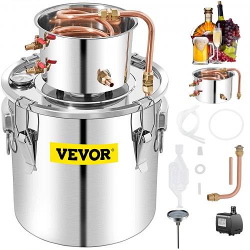 VEVOR Distillieranlage Moonshine, 50 L Wasser Alkohol Destillierer Moonshine Φ 40 x 40 cm Kesselfass-Grö_e, Moonshine Still Distiller mit zweifacher