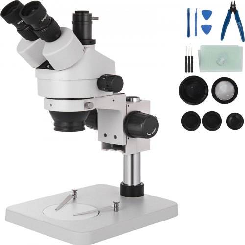 VEVOR 3.5X-90X Simul Focal digital Zoom Stereo Microscope Al-Zn-Legierung 360 Grad Drehbar Trinokulares Stereomikroskop Labor