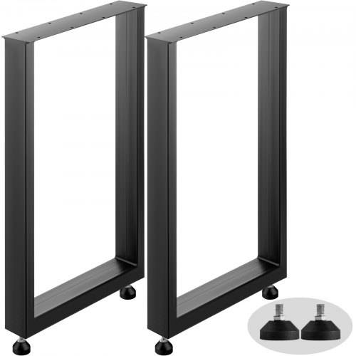 VEVOR Tischkufen Schwarz Pulverbeschichtet 600 mm x 720 mm, Tischkufen Metall mit 1000 kg Tragfähigkeit, Tischbeine Quadratisch, Tischgestell mit