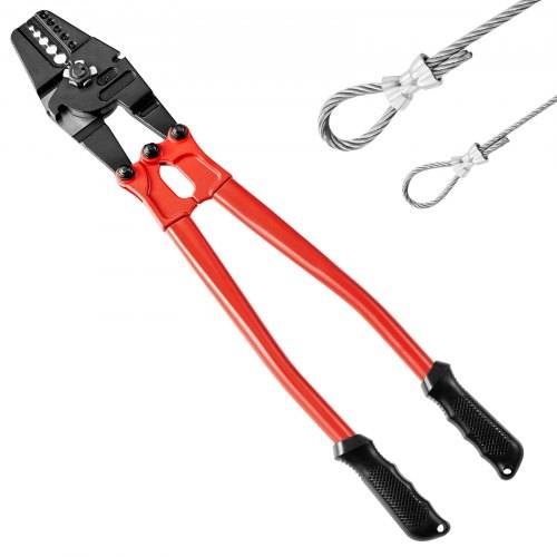 VEVOR Crimp-Werkzeug 60,96 cm Crimpzange Crimpzange 1/16 3/32 1/8 5/32 3/16 Zoll 2 in 1 Werkzeug Crimphand Kabelschuhe Quetschzange aus Legierter