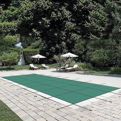 VEVOR Pool Abdeckplane rechteckig 5,47x12,7 m, Winterabdeckplane aus Polypropylen, Poolüberdachung Grün Poolabdeckung mit dichtem Netz zum Abhalten