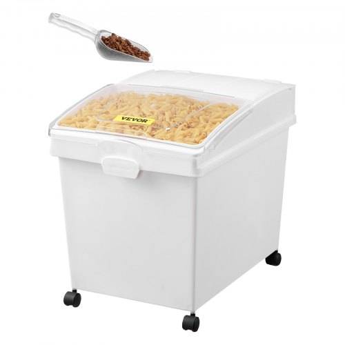 VEVOR Mehl und Reis Behälter Kapazität 25 kg, 3 Stück Aufbewahrungsbox Küche 35,5 x 50 x 45 cm, dreifach Vorratsdosen wei_ Speicherung für Getrei