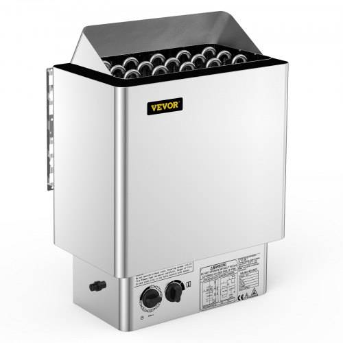VEVOR Saunaofen 9 KW, Sauna Elektroherd 380 V - 415 V, Edelstahlsaunaofen 20 kg Saunasteine, Elektrischer Saunaofen 2 Modi (Temperatur, Zeit), für