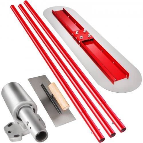 VEVOR Bull Float Concrete Float 1200X300 mm, Komplette Betonwerkzeug Kelle Satz Grifflänge 3 x1.8 m Glättekelle Stahl Boden Einstellbar Bauhilfe