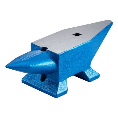 VEVOR Einzelhorn-Amboss 10 kg Stahlamboss, Schmiedestahlwerkzeuge mit rundem & quadratischem Loch, Amboss, robuster Schmied, Juwelier, langlebiges