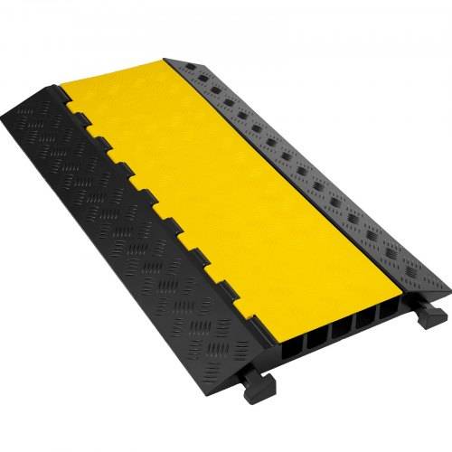 VEVOR Kabelbrücke 88,9x50,8x5 cm 5 Kanal Kabelschutzmatte aus Handelsüblichem Thermoplastischem Kautschuk mit Modularem Design Hohe Sicherheit für