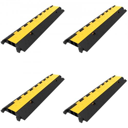 VEVOR Kabelschutzmatte Kabelkanal schwarz Kabelkanal au_enbereich 2 Kanal strapazierfähig 66.000 lb Tragkraft Kabel Draht Schnur Abdeckung Rampe