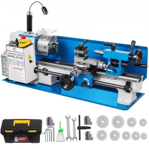 VEVOR Präzisions-Tisch-Mini-Metallfräsmaschine, Drechselbank 550 W, drechselbank bohrmaschine mit variabler Drehzahl, drehmaschine, Nylongetriebe