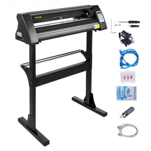 VEVOR 720mm Vinyl Cutter Plotter Maschine Dunkel Vinyl Schneideplotter 630 mm Schneidbreite Cutting Plotter Device Schneider Plotter mit Ständer