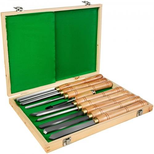 VEVOR Hochgeschwindigkeitsstahl mit Koffer kostenloser Mei_el Stechbeitel Set 8 Stück Holz Schnitzwekzeug Mei_elset für Holzschnitzerei