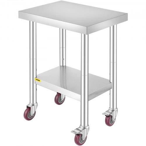 VEVOR Edelstahltisch Arbeitstisch 609,6 x 457,2 x 863,6 mm Edelstahl Catering Arbeitstisch 100kg für Belastbarkeit Lebensmittel Zubereitungstisch