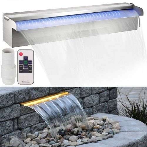 VEVOR Schwalldusche Poolfontäne LED 17,7"x4,5"x3,1" Poolbrunnen 1,3" Wasserfontäne 0,87" Dekoration Gartenteich