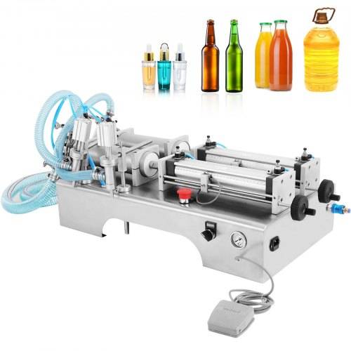 VEVOR 10W Füllmaschine Flüssigkeit 100-1000ML Liquid Filling Machine Abfüller Flüssigkeitsabfüllmaschine mit Doppelkopf