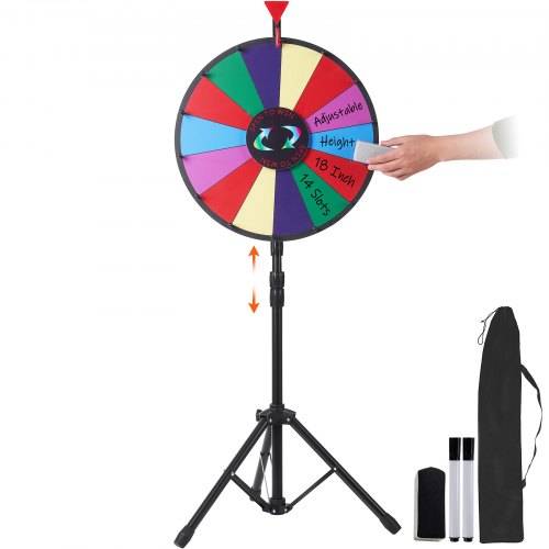 VEVOR 46 cm Glücksrad Spielzeug Farbe Rad Spiele für Lotteriespiele Wortspiele,Glücksrad zum Drehen Acrylplatte mit PVC-Schaum,54 x 54 x 11 cm Prei