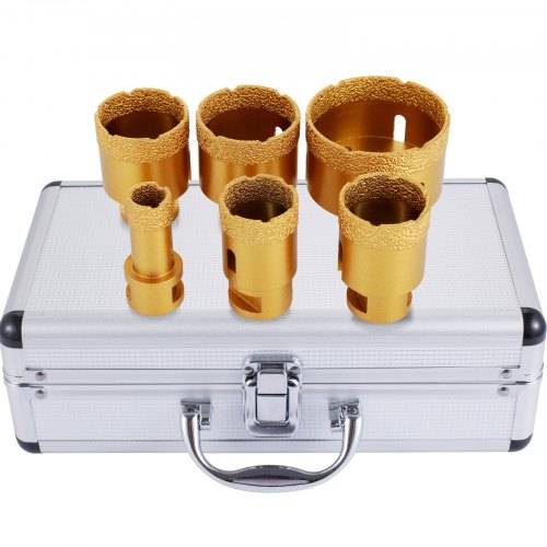 Mophorn Diamant Lochsäge 6 PCS 20/35/40/45/50/68mm Diamantbohrer-Set M14 0,8/1,4/1,6/1,8/2/2,7 inch für Granit-Feinsteinzeug und Fliesen, Gold