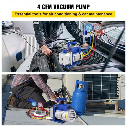 VEVOR Vakuumpumpe 220 V 50 Hz Unterdruckpumpe Vakuumgeräte Pumpe 1720 U Refrigerant Vacuum Pump