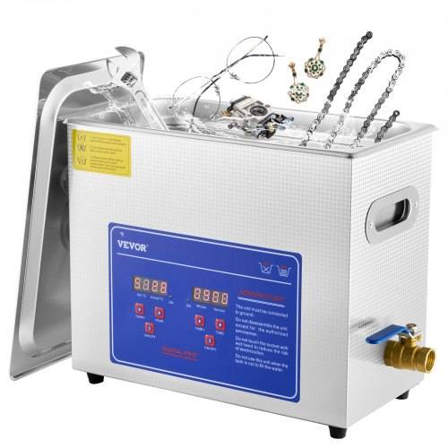 VEVOR Ultraschallreiniger Ultraschall Reiniger 6L Ultrasonic Cleaner Ultraschallreinigungsgerät Edelstahl mit Digitaler Anzeige für Schmuck Brillen