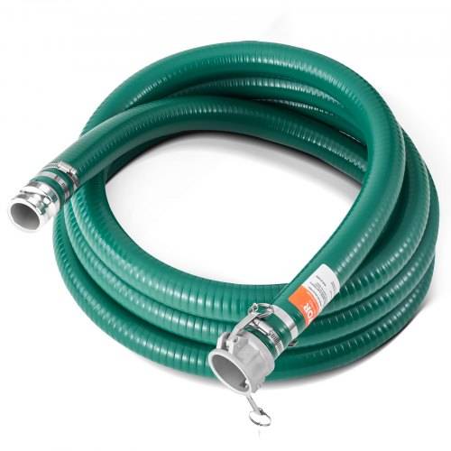 VEVOR Saugschlauch, 50,8 mm x 6,1 m, Pumpenschlauch, mit Camlock-Anschlüssen & Aluminiumbeschlägen, passend für verschiedene Pumpen, zur Abwasserau