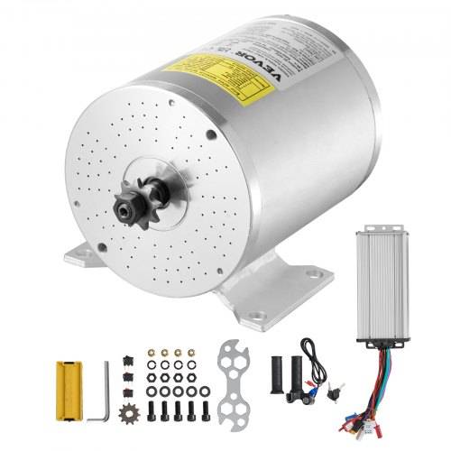 VEVOR 2000 W elektrischer bürstenloser Gleichstrommotor-Bausatz _ 48 V 4300 U/min Elektromotor mit verbessertem Drehzahlregler und Gasgriff-Bausatz