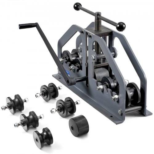 VEVOR Rohrbiegemaschine, max. 1-1/2 Zoll, manueller Rohrbieger mit 6 Matrizen, 360° Kupfer-Aluminium-Rohrbiegewerkzeug für Vierkant-, Rundrohre & Fl