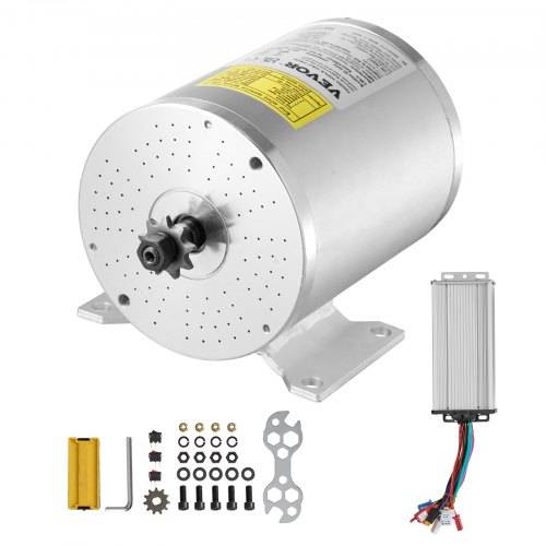 VEVOR 2000 W elektrischer bürstenloser Gleichstrommotor-Bausatz _ 48 V 4300 U/min 4,8 Nm Elektromotor mit verbessertem Drehzahlregler, Ideal für Go