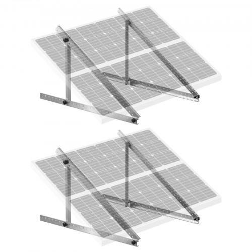 VEVOR 2er-Set Solarpanel-Halterungen 114 cm, 0 bis 90° verstellbare Solarmodul-Halterungen für 100-400 W Solarpaneel, leichte Aluminiumhalterungen