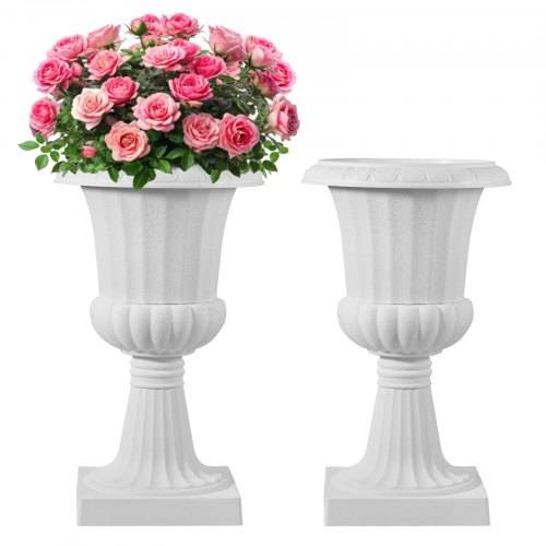 VEVOR Blumenspindel aus Kunststoff, 40x67 cm, 2er-Pack, Pflanzpokal. Pflanzkübel, Pflanzschale, wei_e Blumentöpfe, für die Veranda, Hochzeit, Party