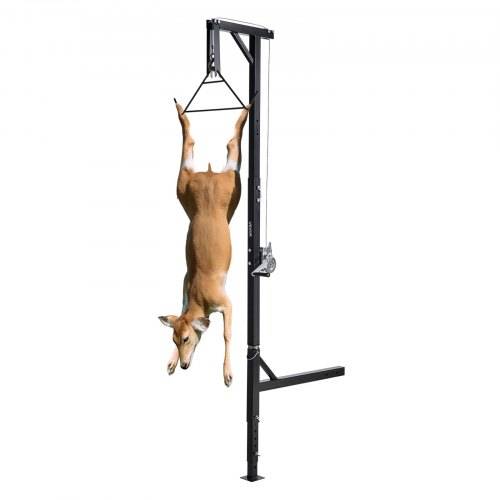 VEVOR Game Hoist mit Seilwinde & Gambrel, 226,8 kg Tragkraft, Lkw-Wildhebezeug mit 5,08 cm Empfänger, 360-Grad-Schwenkschaft & einstellbarer Höhe,