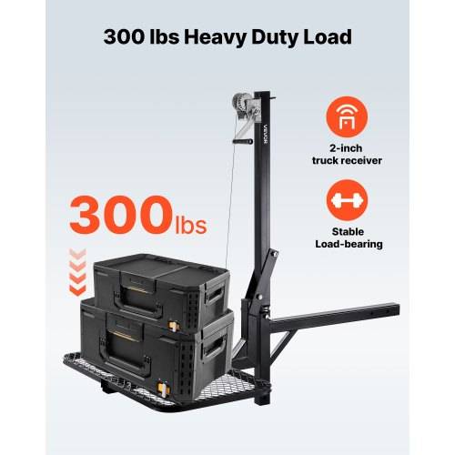 VEVOR Game Hoist, Hirschhebezeug mit Anhängerkupplung & Hebesystem-Plattform, 136 kg Tragkraft, Wildhebezeug-Windenlift mit 5,08 cm Empfänger, 360-G