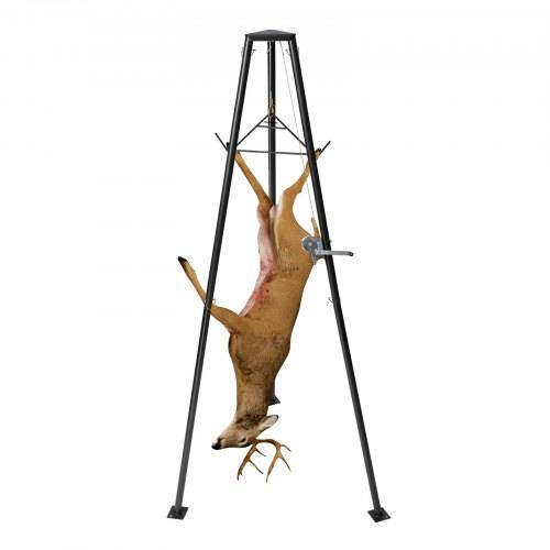 VEVOR Game Hoist, 227 kg Tragkraft, Jagd-Wildhebezeug mit Seilwinde und Gambrel, Wildaufhänger, Jagdspiel Zubehör zur Enthäutung und Reinigung von