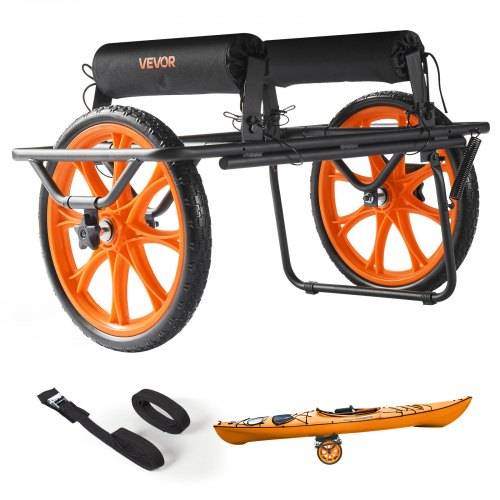 VEVOR Kajakwagen, 150 kg, Kanuwagen mit 38,1 cm Vollgummireifen & Spanngurt, Bootswagen zum Transportieren von Kajaks, Kanus, Paddleboards