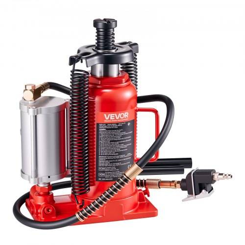 VEVOR lufthydraulischer Flaschenheber mit 20 t Kapazität, 260_495 mm Hubbereich, pneumatischer/manueller Flaschenwagenheber mit Pumpe für Auto Picku