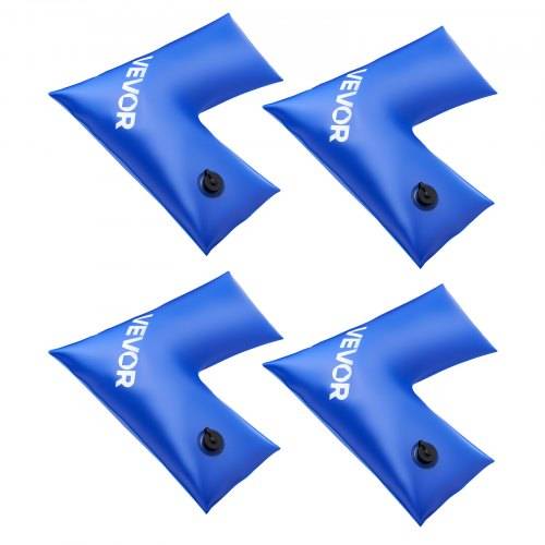 VEVOR Wassersack Eckausführung, 6er Pack _ 570 x 565 mm, 0,4 mm dicke PVC-Säcke mit auslaufsicherem Schraubverschluss, Pool Beschwerungssack zur Bef