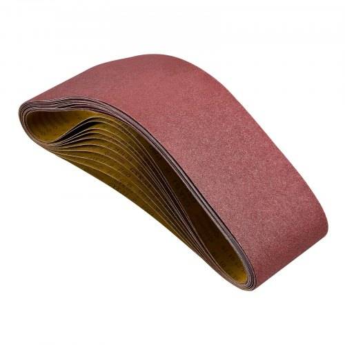 VEVOR Schleifbänder, 152 x 1219 mm Schleifpapier Bandschleifer 10 Stück 80er-Körnung, Gewebe-Schleifband aus Aluminiumoxid für Holzbearbeitung, St