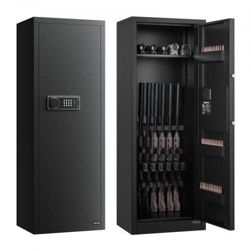 VEVOR Gewehrschrank Langwaffenschrank Gewehrtresor für 6-8 Gewehre, feuerfester Gewehrtresor mit 3 Munitionsfächern & 2 verstellbaren Regalen, Waffe