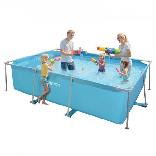 VEVOR Frame Pool, Aufstellpool, 3000x2000x762 mm, Stahlrahmen Schwimmbecken, rechteckiger Stahlrahmenbecken, Rahmenpool für Garten, Gartenpool mit