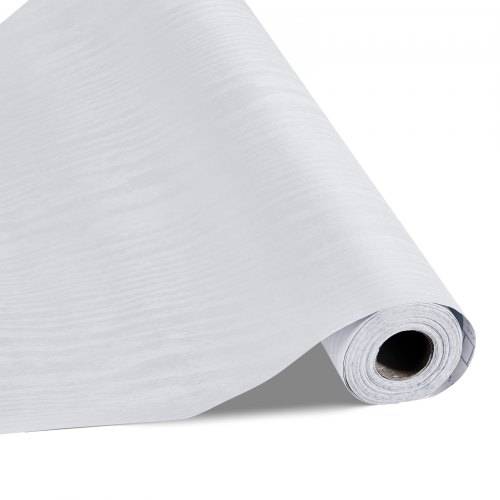 VEVOR Tapete selbstklebend, 45 cm x 10 m, Wandtapete, Klebefolie mit wei_er Holzoptik, Möbelfolie, Möbelaufkleber, dekorative Vinylrolle für Schlaf