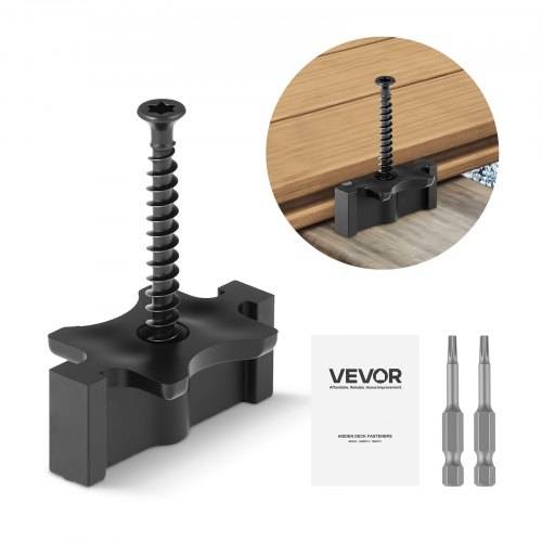 VEVOR 900x versteckte Befestigungen, Abstandshalter Terrassendielen, universelle Verbund-T-Clips & Kunststoffbefestigungen mit Schrauben, geeignet