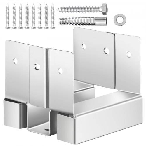 VEVOR Pfostenträger, 10 Stk., Innenma_ 89,6x90,5 mm für 88,9x88,9 mm Pfosten, Betonpfostenanker, Pfostensockel aus Kohlenstoffstahl mit 25,4 mm Abst