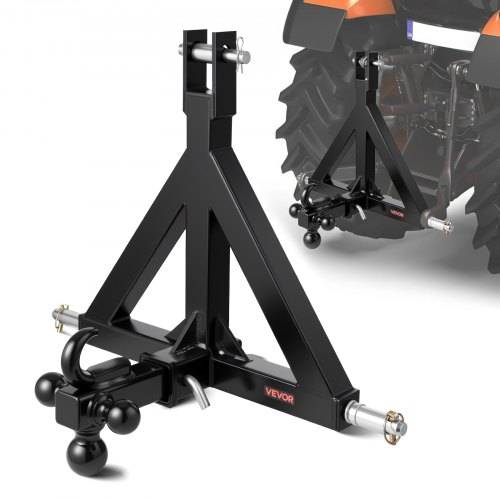 VEVOR 3-Punkt-Anhängerkupplung, 5,08 cm Empfänger, Dreipunktaufnahme mit 3 Anhängerkugeln, Traktor-Deichseladapter, kompatibel mit Kubota, Mahindra