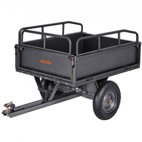 VEVOR Kippanhänger, 226,79 kg Fassungsvermögen, ATV-UTV-Transportanhänger 142x76x70 cm, Kippwagen mit 35,56 cm Reifen, Handzug oder Fu_pedal, Hofan