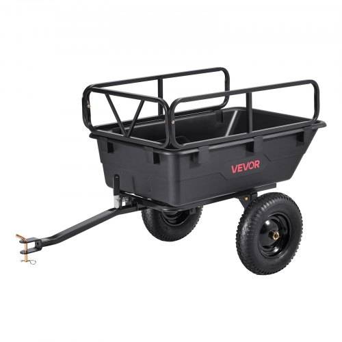 VEVOR Kippanhänger, 226,8 kg, ATV-UTV-Transportanhänger, Kippwagen zum Hinterherziehen mit 40,64 cm Reifen, Handzug oder Fu_pedal, Hochleistungs-Hof
