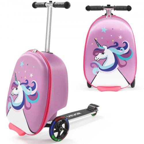 VEVOR Scooter Koffer, 20 L Fassungsvermögen, Reisekoffer mit Flash-PU-Rädern, TPR-Anti-Rutsch-Griff, max. Gewichtskapazität 50 kg, Kinderkoffer Han